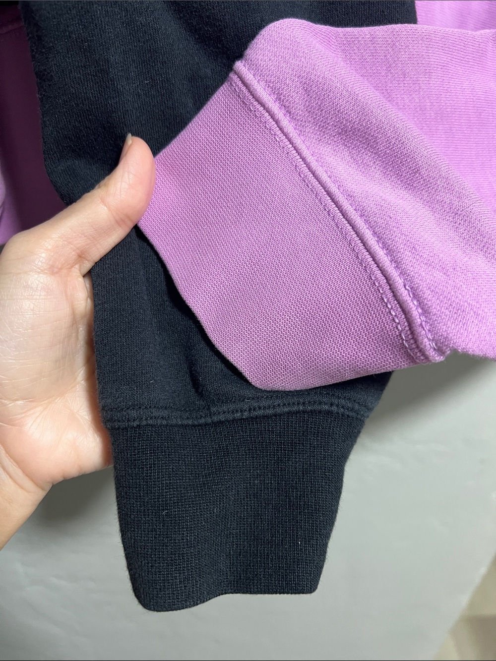 Nike Air 3/4 half Cropped Sweater & Lavender Crewneck size M Embroidered hit - Picture 3 of 7